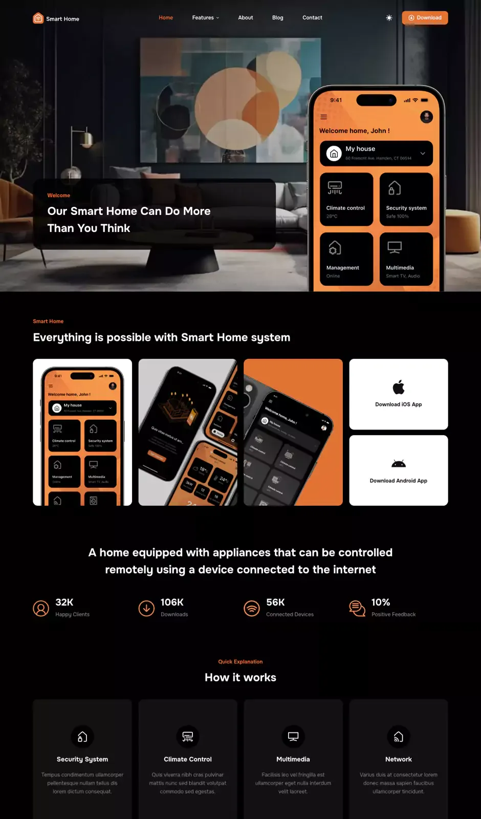 Превью стартового сайта Smart Home