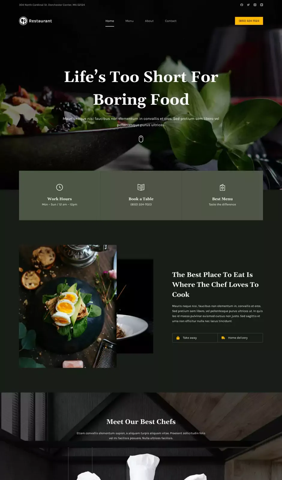 Превью стартового сайта Restaurant