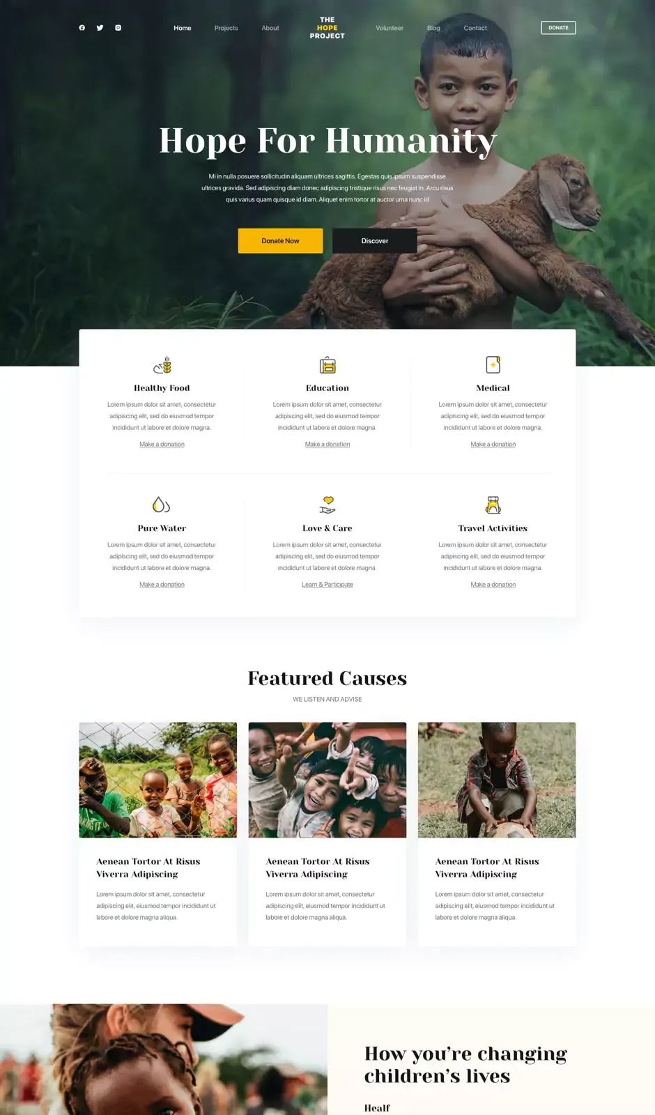 Превью стартового сайта Charity
