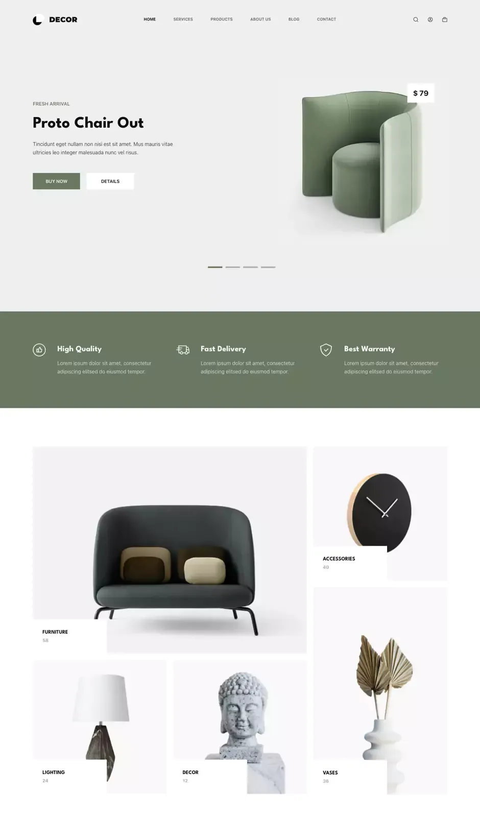 Превью стартового сайта Home Decor