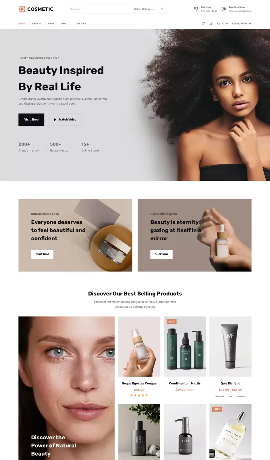 Превью стартового сайта Cosmetic