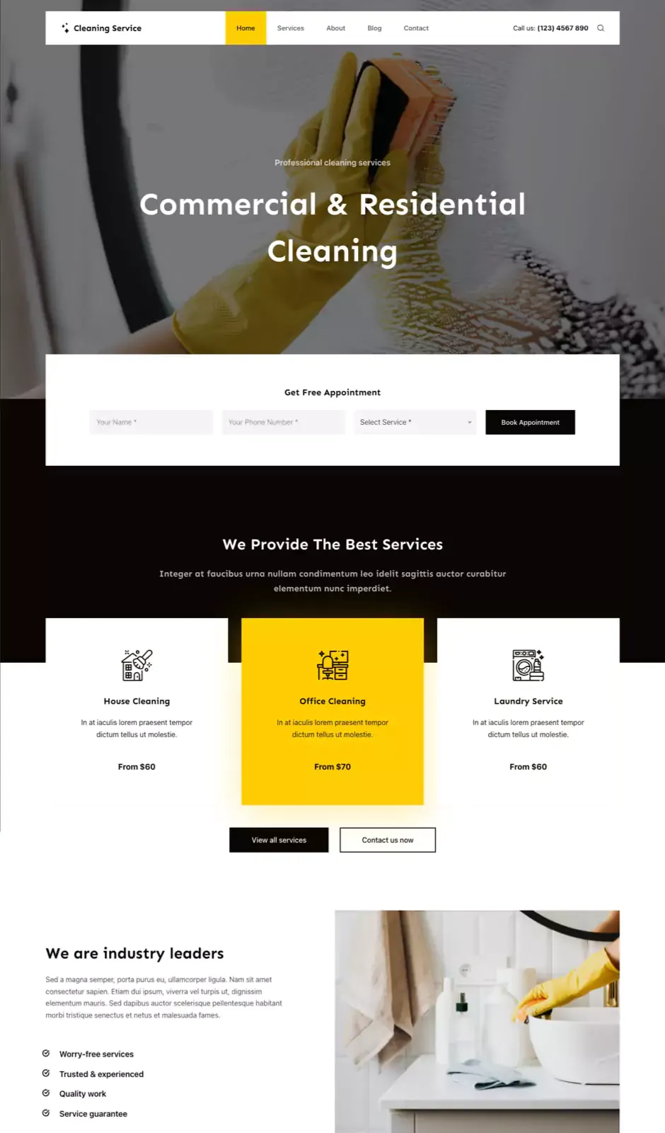 Превью стартового сайта Cleaning Service