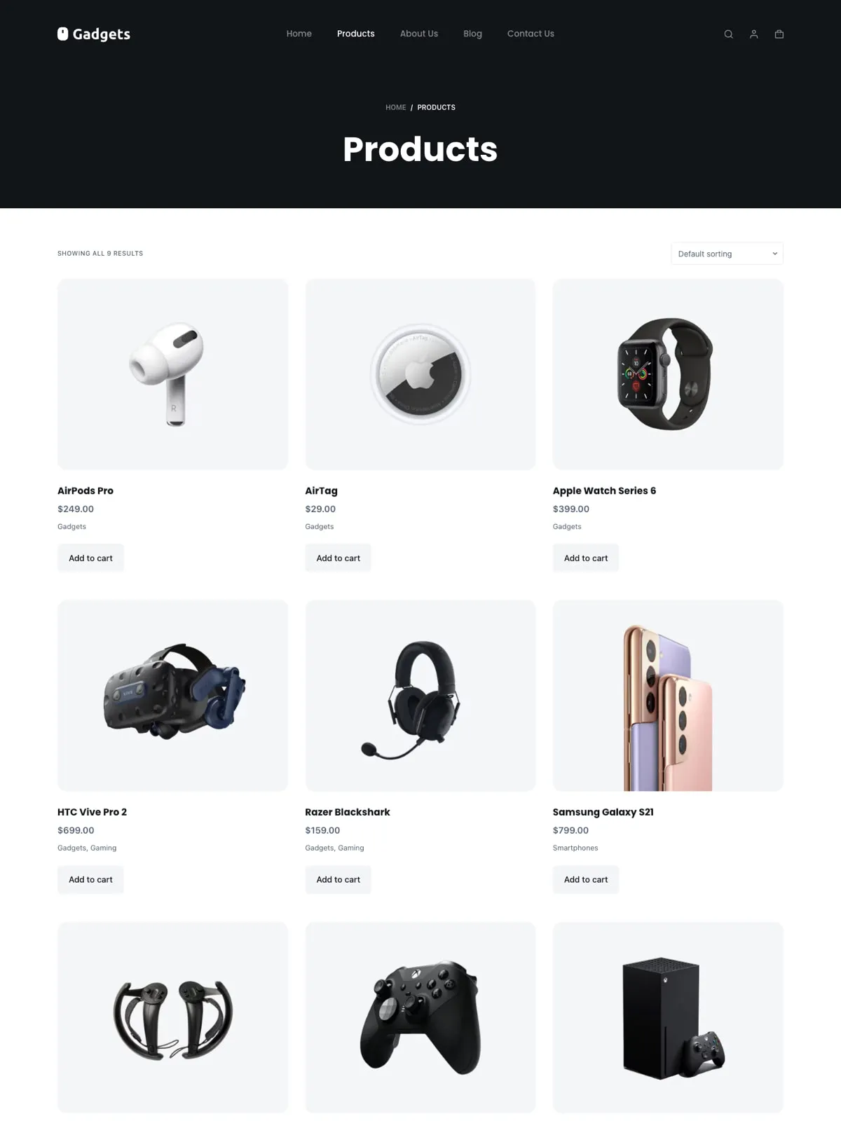 Gadgets — Каталог