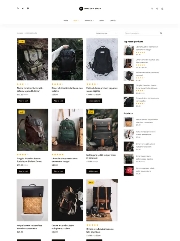 Modern Shop — Каталог