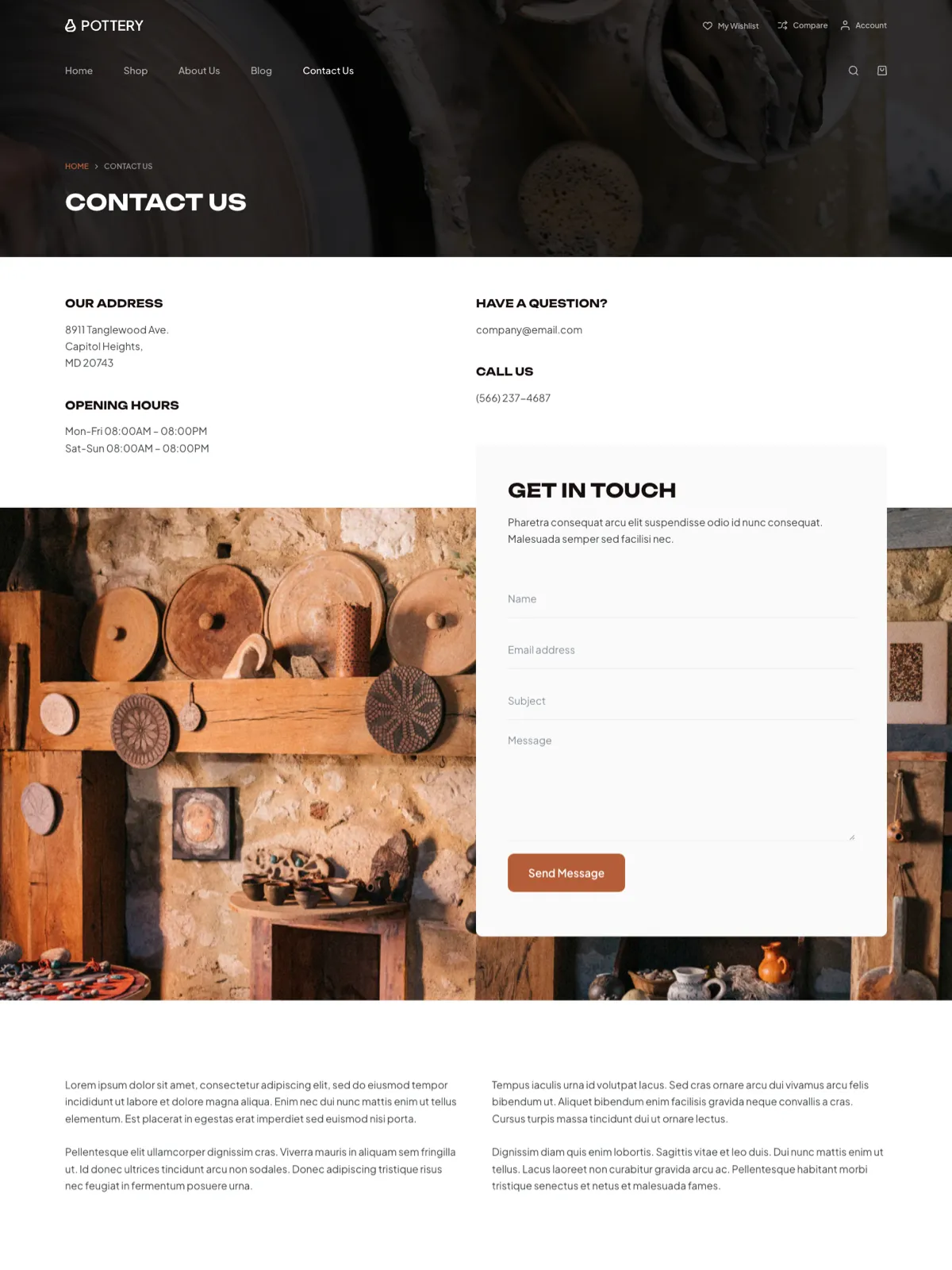 Pottery — Контакты